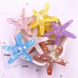 10 pçs resina colorido glitter grande estrela do mar flatback strass decoração de casamento diy jóias acessórios estatuetas scrapbook of093 - Image 5