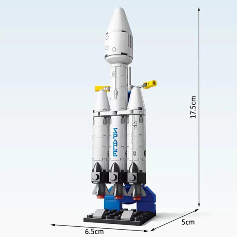 Blocos de construção do modelo de foguete tripulado para crianças, Mini Aviação, Espaço, Estação Aeroespacial, Tijolos, City Construction Toys - Image 1