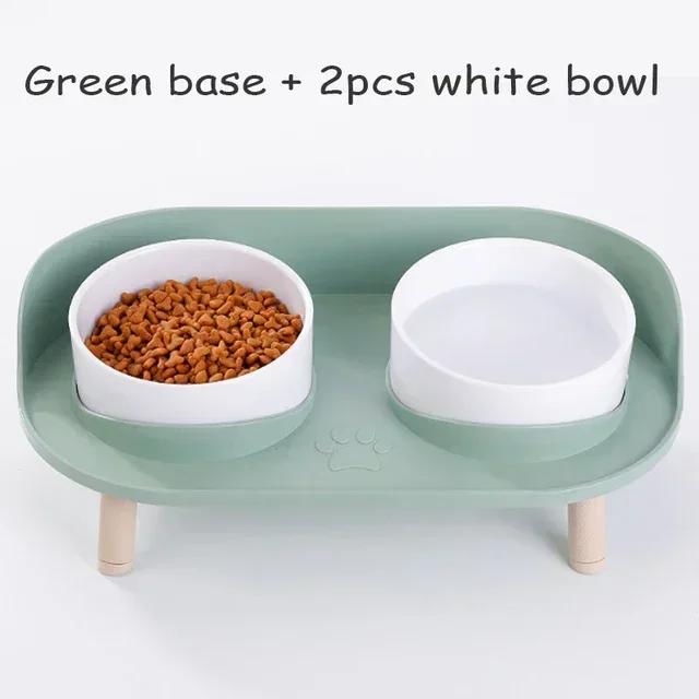 Alimentador Elevado com Duas Tigelas para Gatos e Cães - Altura Ajustável e Prato para Água