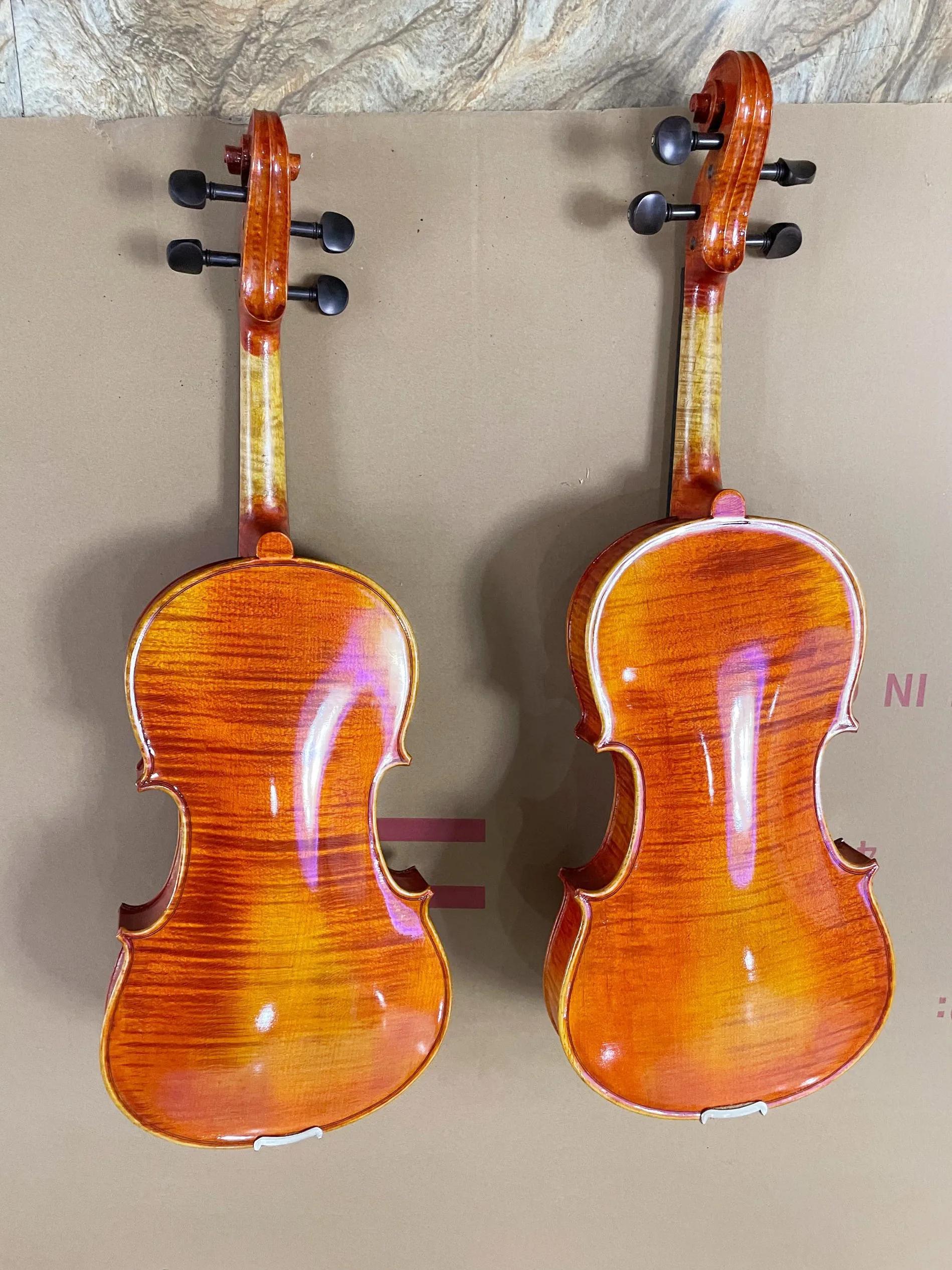 Acessórios Para Instrumentos Musicais, Totalmente Feitos À Mão, Tinta Álcool, Tigre Natural, Modelado, Placa Única Viola, 14-17 in - Image 1