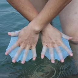 1 Par Nadar Webbed Sapo Tipo Cintas De Silicone Natação Barbatanas De Mão Nadadeiras Dedo Webbed Luvas Paddle Water Training Hand Paddles - Image 1