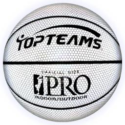 PU Material Basquete com Design Reflexivo Luminoso Holográfico, Bola de Treinamento, Bola Presente para Amantes Esportivos, Adulto Padrão, Tamanho 7 - Image 4