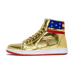 Tênis de corrida antiderrapante de cano alto masculino, bota de tornozelo, sapato dourado, tênis de ginástica, nunca envolvente, moda casual - Image 1