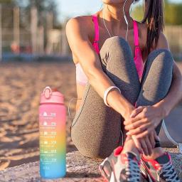 Garrafa de água portátil motivacional esportes com marcador de tempo, copo à prova de vazamento, fitness ao ar livre, BPA livre - Image 5