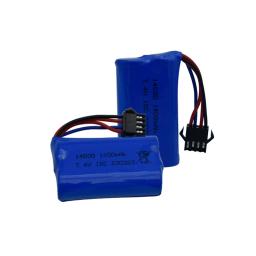 Bateria elétrica do brinquedo do lítio-íon, 7.4V, 1400mAh, 14500, 7.4V, água bala arma, RC carro, caminhão, barco, Drone Acessório - Image 3