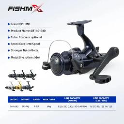 FishMX CB140-640 Carretel de pesca giratório Carretel de pesca de carpa de água salgada Relação de velocidade de freio dianteiro e traseiro 5.2:1 - Image 2