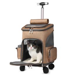 Grande Capacidade Portátil Pet Bag Mochilas Dobrável Universal Roda Trolley Caso Dog Bag Respirável Pet Viagem Mochila - Image 1