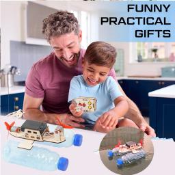 Elétrico Controle Remoto Vento Navio Modelo, Montagem de madeira, Electric Powered Boat, Science Experiment Kit, Crianças STEM Brinquedo Educacional - Image 3