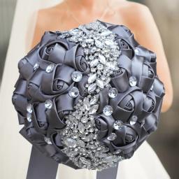 1pc/lote borgonha vermelho bouquet de casamento de noiva artesanal rosa bouquet de noiva de casamento - Image 4