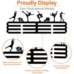 Suporte de exibição de medalha de patinação artística, preto, resistente, aço, cabides de medalha, montagem na parede, rack de exibição de medalha, patins, cabide de medalha - Image 5