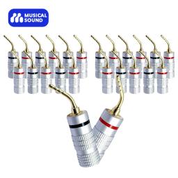 Som Musical 2/8/12/24 Peças Banhado A Ouro 4mm Banana Plug Pin Tipo Áudio Speaker Fio Adaptador Cabo Conector Banana Para Vídeo - Image 1