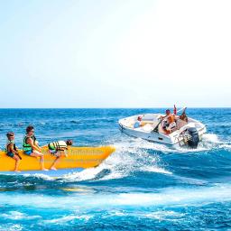 Banana Boat inflável para jogo de parque aquático, Tubo rebocável de peixe voador, Água aquática para praia - Image 3