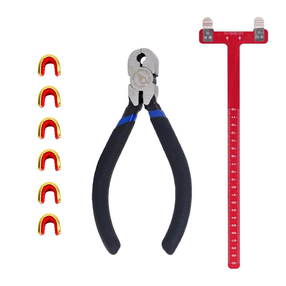 Arco e flecha Bow String Nocking Points Alicate, Cordas Knock Set, Régua quadrada T com alicate, Brass Nocks Point para Bow Tuning Kit - Image 1