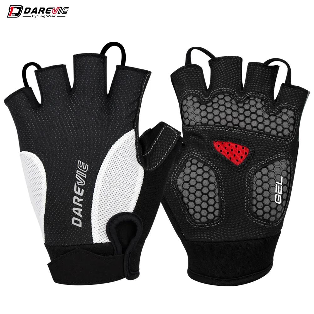 DAREVIE-MTB Ciclismo Luvas Metade do Dedo, Gel Acolchoado, À Prova de Choque, Respirável, Desligado Rápido, Polegar, Limpador, Bicicleta, Limpador - Image 1