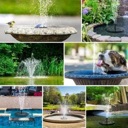 Fonte solar com 6 bicos, 1w/1.4w/2.5w, adequado para jardim, piscinas de pássaros, lagoas, piscinas, aquários exteriores e quintal - Image 5