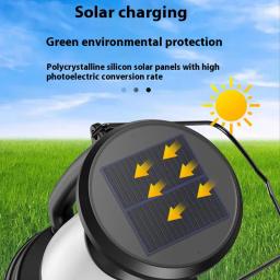 Lâmpada portátil solar retro LED de bronze Luzes de acampamento ao ar livre USB portátil recarregável tenda de emergência luz de cavalo atmosfera - Image 5
