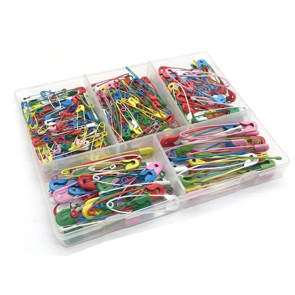 Metal colorido Pinos de Segurança, DIY Costura Ferramentas Acessórios, Broche Vestuário Buckle, Agulha Vestuário Ferramenta, Grande e Pequena Box Set, 350Pcs - Image 1