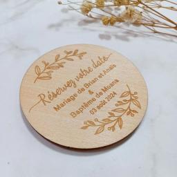 Ímãs De Madeira Do Refrigerador, Salve a Data, Presente De Casamento Gravado, Convite, Presentes Do Convidado - Image 2