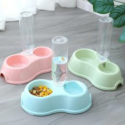 Alimentador automático para animais de estimação e distribuidor de água, Tigelas duplas para cães e gatos, Tigela de comida com carrinho levantado - Image 1