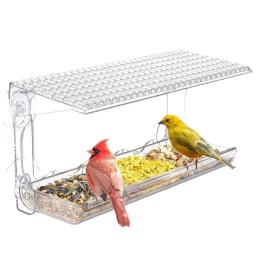 Alimentadores de pássaros para visualização de janela transparente para o exterior Aperto de sucção aprimorado Pássaro selvagem assistindo gatos Alimentador Birdhouse - Image 1