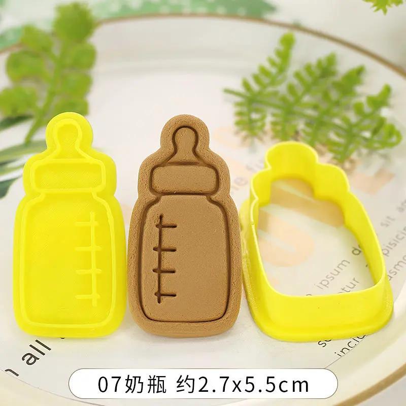 Chá de bebê cookie embosser molde dos desenhos animados cookie molde casa cozimento diy fondant molde 3d biscoito imprensa corte morrer decoração do bolo - Image 1
