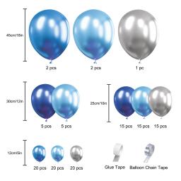 Kit de guirlanda de balão com tons azuis, 110 peças, pacote de tamanhos diferentes para guirlanda ou arco de balão como decorações de festa de aniversário - Image 2