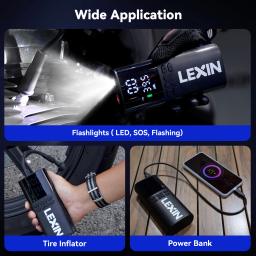 Lexin P4 Bomba de ar inteligente 4000mAh para motocicletas Inflador de pneus Barco de bicicleta com LED Digital e inflação de pressão predefinida - Image 3