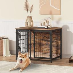 Mobiliário de madeira personalizado Dog Crate, Mesa de estilo interior com portas duplas, Pet Cage, Produto da casa - Image 6