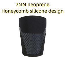 Joelheira neoprene para levantamento de peso, suporte para treinamento de força com favo de mel, silicone antiderrapante, homens e mulheres, 7mm - Image 2