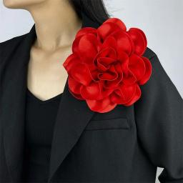 Alfinete grande para mulheres, broches de flor rosa, alfinetes de lapela, delicado e elegante, acessórios para roupas de seda - Image 5