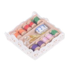Mini Máquina De Costura Com Agulha Kit De Tesoura, Caixa De Costura, Simulação, Mobiliário, Casa De Bonecas, Acessórios Em Miniatura, 1:12 - Image 5