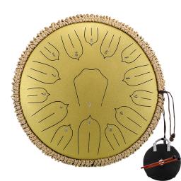 Hluru-Glucophone Aço Língua Tambor, Etéreo Tambor, Percussão Handpan, Instrumento Musical, Tom, Key C, 14 ", 15 Notas - Image 3