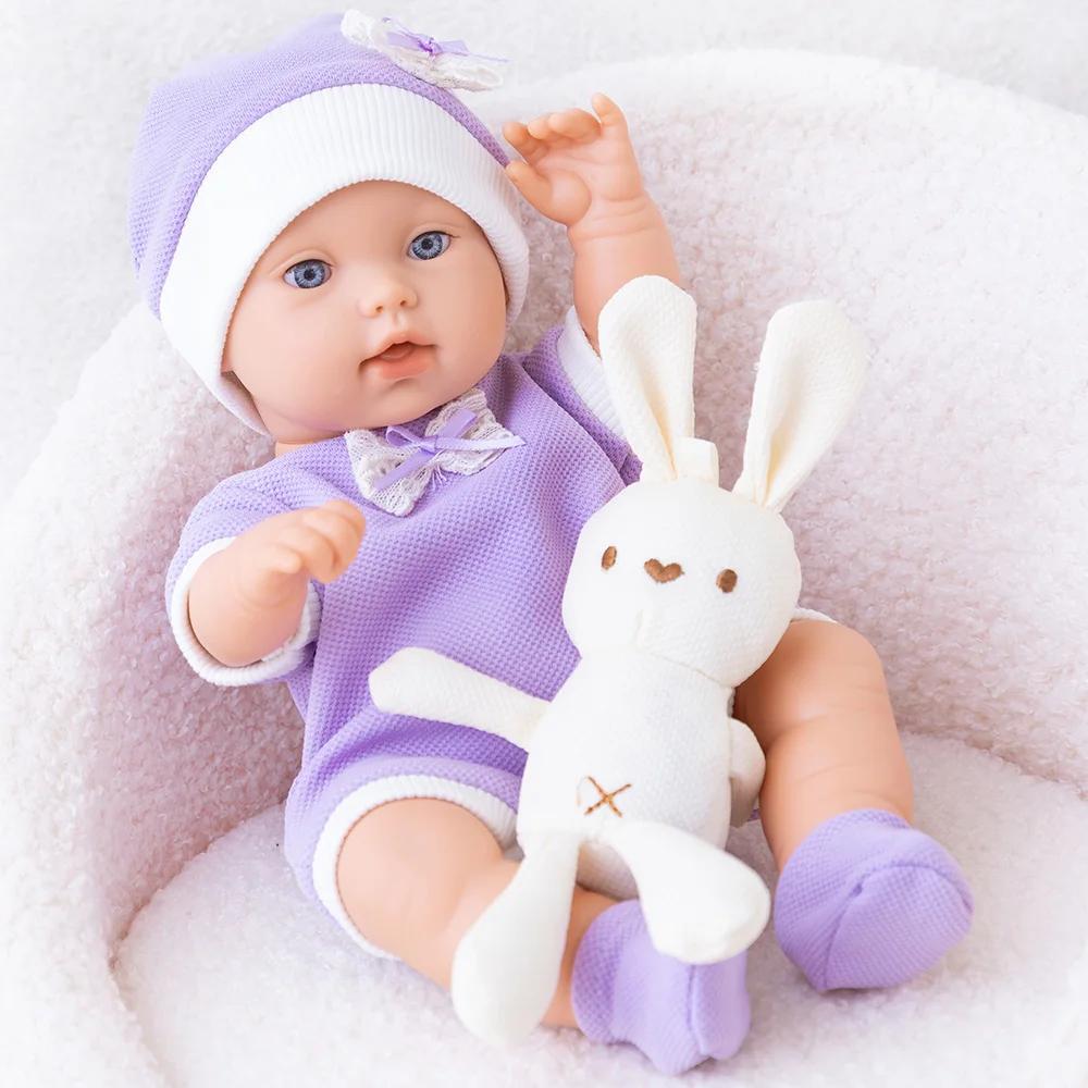 12 polegada nova boneca reborn realista menina bebe boneca com roupas de moda coelho brinquedo completo vinil boneca presente das crianças - Image 1