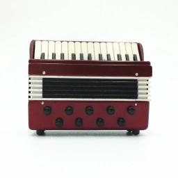 Mini Acordeão De Madeira Com Caixa Preta, Instrumento Musical Miniatura, Casa De Bonecas, Presente - Image 4
