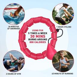 24 seções inteligente esporte hoop ajustável cintura fina massageador exercício ginásio círculo anel equipamentos de fitness cintura fácil perda de peso - Image 3