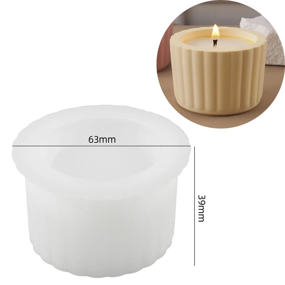 Round Stripe Silicone Flowerpot, DIY Cimento Concreto Gesso, Caixa De Armazenamento, Jarra De Vela, Molde De Fundição, UV Epóxi Resina Artesanato Moldes - Image 1