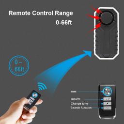 Zexmte-Bike Alarm sem fio com Set Remote, Anti-Roubo, Vibração, Sensor de Movimento, bicicleta, motocicleta, Veículos Segurança Alarmes, 113dB - Image 3