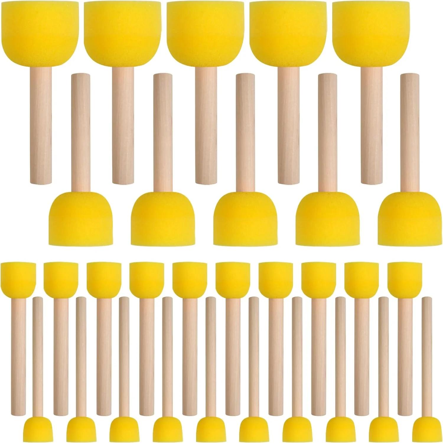 Conjunto de pincéis redondos de 30 peças, pincéis redondos de esponja para pintura, esponjas de pintura para pintura acrílica, ferramentas de pintura para artes - Image 1