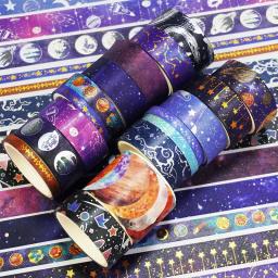 Conjunto de fitas Washi temáticas céu estrelado, diário decorativo e artesanato DIY, 19 rolos - Image 3