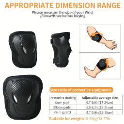 6 pçs/set cotovelo joelheiras patinação protetor skate bicicleta esportes equipamentos de proteção equitação rolo guarda pulso crianças adultos bmx - Image 3