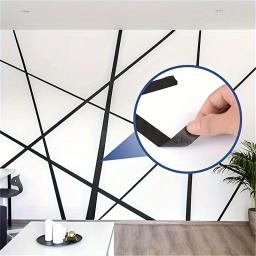 1 rolo de fita de pintura preta multi-superfície fita adesiva fácil remoção para segurança parede artesanato arte construção renovação casa - Image 6