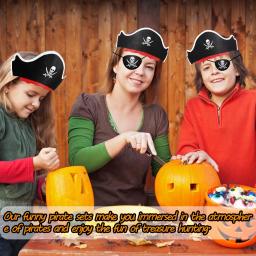 6/12/18/24 conjuntos de suprimentos para festa de pirata, trajes de pirata de halloween, lembranças para festa de aniversário infantil, acessórios de pirata, chapéu de pirata, espada - Image 3