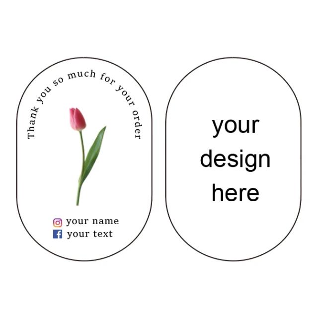 Cartão Personalizado Chic com Logotipo e Texto para Festivais e Decoração de Pequenas Empresas