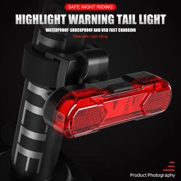 USB recarregável bicicleta LED cauda luz, selim impermeável, ciclismo luz traseira, aviso de segurança - Image 2