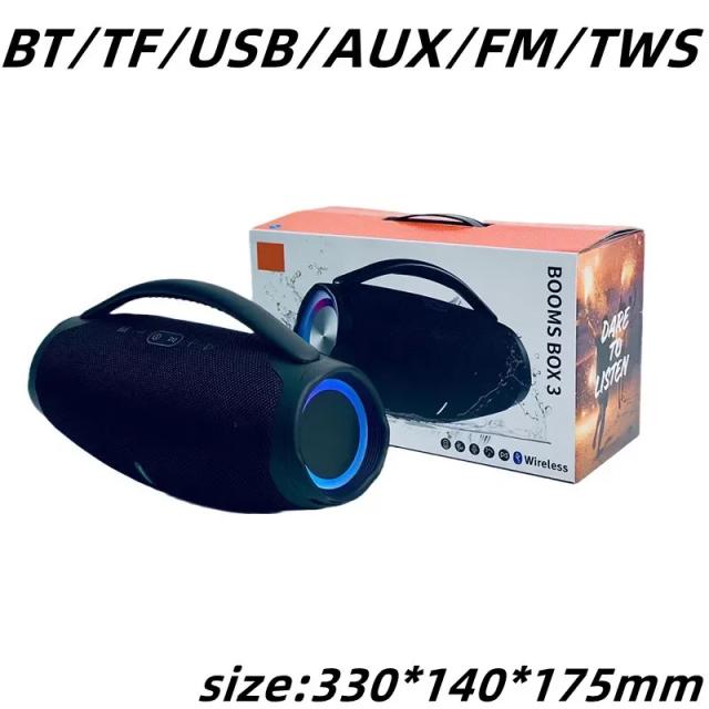 Caixa de Som Bluetooth Portátil 100W com Subwoofer Estéreo RGB para Festas ao Ar Livre - Suporte para TF e AUX, Conexão TWS