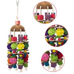 Brinquedo De Mastigação De Pássaro Com Cordas De Papel Treinamento De Papagaio Gaiola Pendurada De Forrageamento Bola De Desenho De Arame Aliviar O Tédio - Image 5