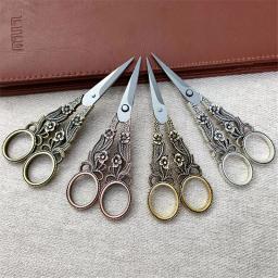 Tesoura vintage retro costura tecido bordado bordado corte preto ouro ponto cruz alfaiate tesoura ferramentas de linha tesouras - Image 1
