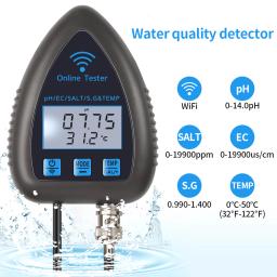 Monitor de Qualidade da Água para Aquicultura, Analisador de Água Bluetooth Multifuncional, Tuya, WiFi, TDS, CE, SAL, PH, G.TEMP, 5 em 1 - Image 1