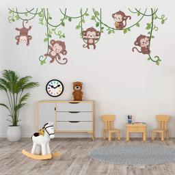 Adesivos de parede com animais, safári, selva, floresta, para meninos, meninas, berçário, quarto das crianças, sala de estar, sala de aula decoração - Image 2