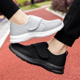 Idosos sapatos para diabéticos das mulheres dos homens tênis tamanho grande mais fertilizante alargamento sapatos ajustável pé inchaço sapato antiderrapante casal - Image 6